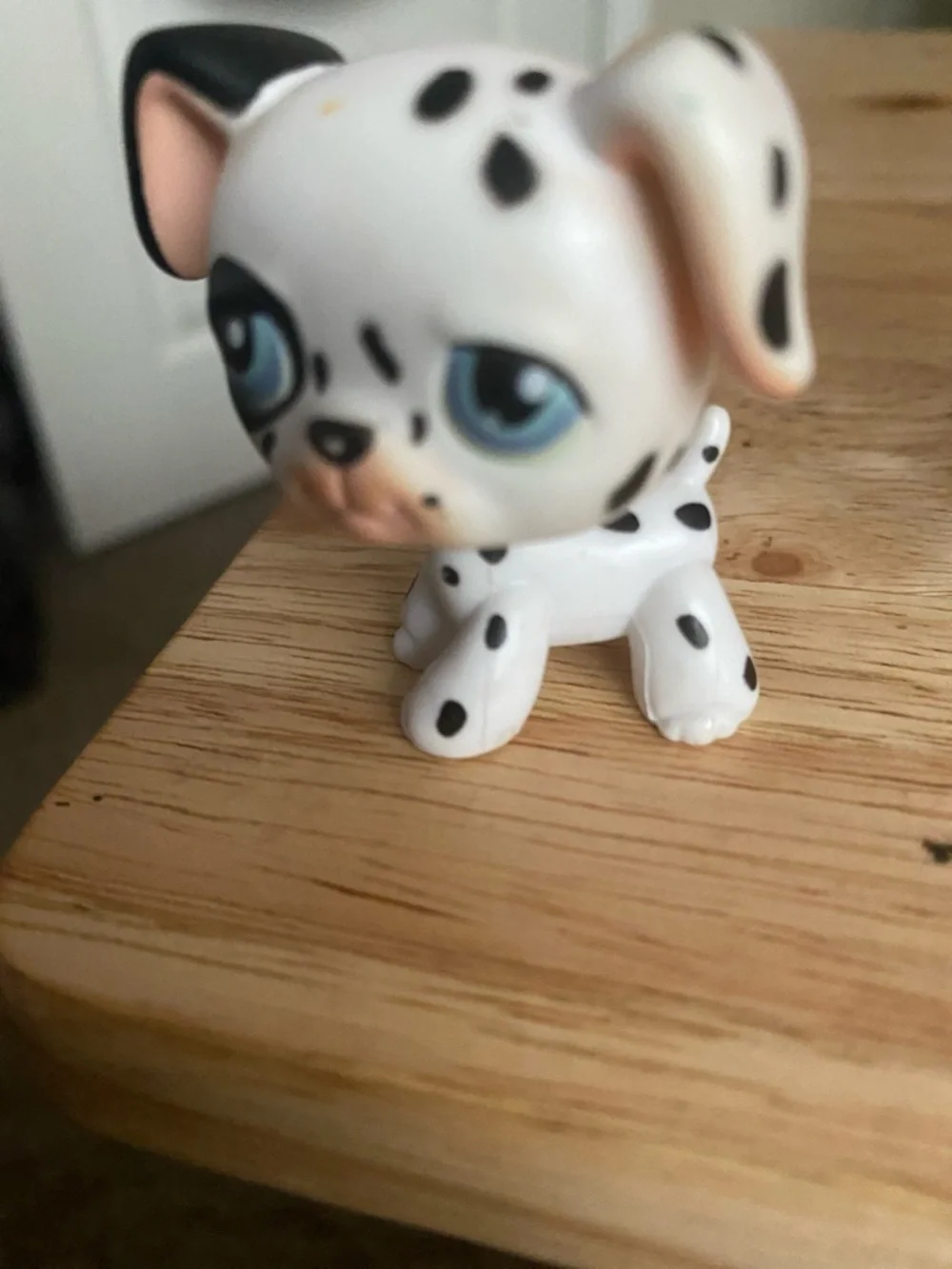 Littlest Pet Shop Dalmatian Puppy Figure - White and Black with Blue Eyes